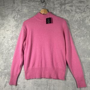Crystal Kobe Angora Sweater Rabbit Hair Nylon Blend Mock Neck Pink Size Medium